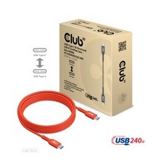 Club 3D CAC-1573 USB-C 240W Cable 2m Red - High-Speed, Durable, Perfect for Fast Charging!